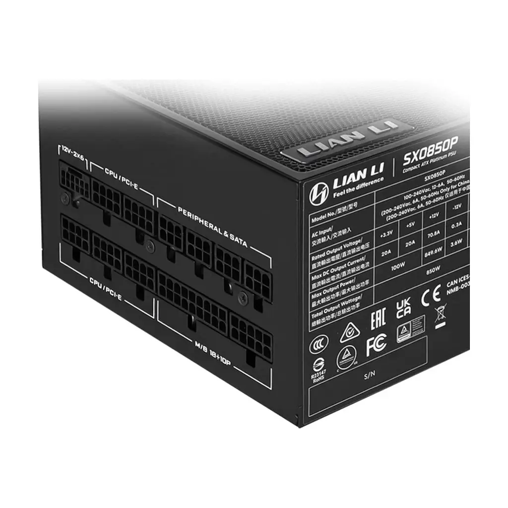 Блок живлення Lian Li 850W SX0850P Black (G9P.SX0850P.B000.EU) - фото 4