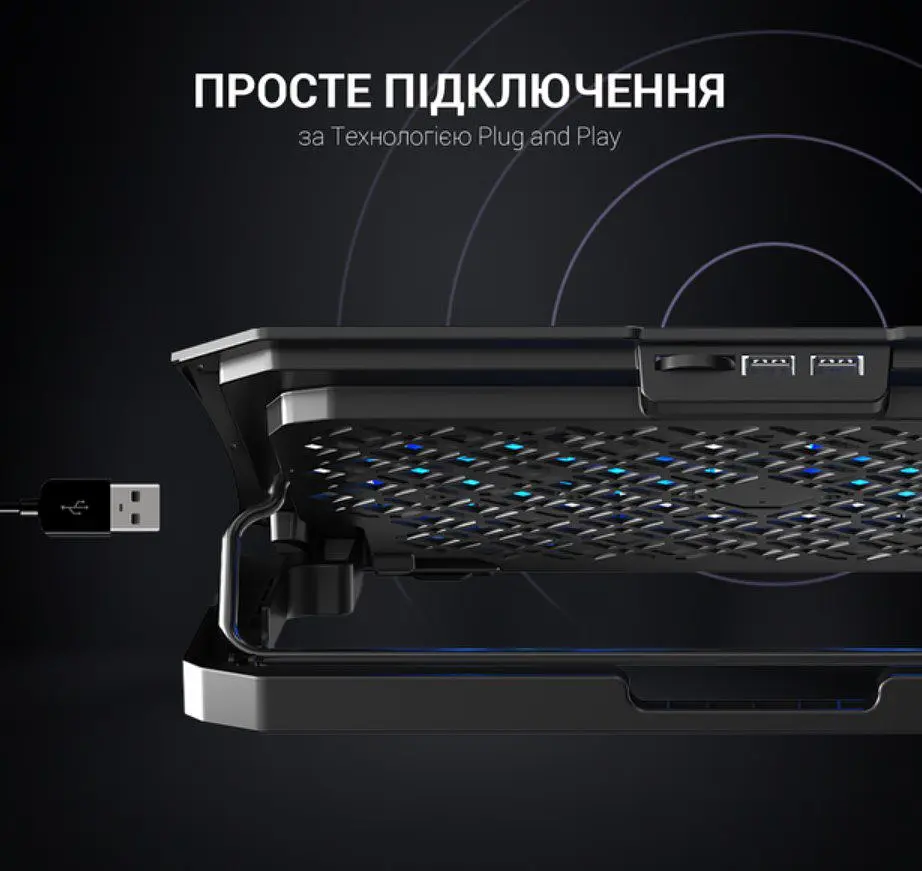 Охлаждающая подставка для ноутбука до 15.6 дюймов GamePro GPCP-413 2xUSB 2xfans - фото 5
