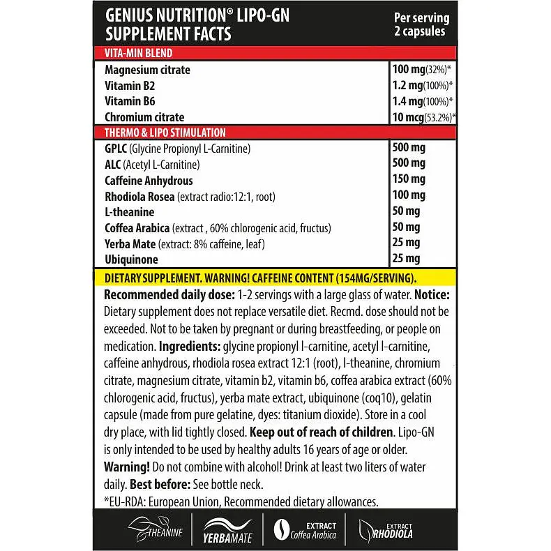 Жиросжигатель Genius Nutrition Lipo-GN 90 капсул - фото 2