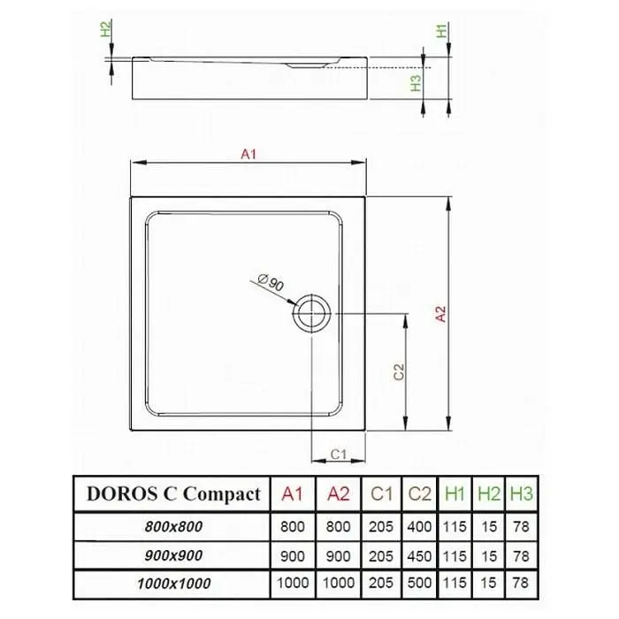 Душовий піддон Radaway Doros C Compact 100x100 SDRC1010-05 - фото 2