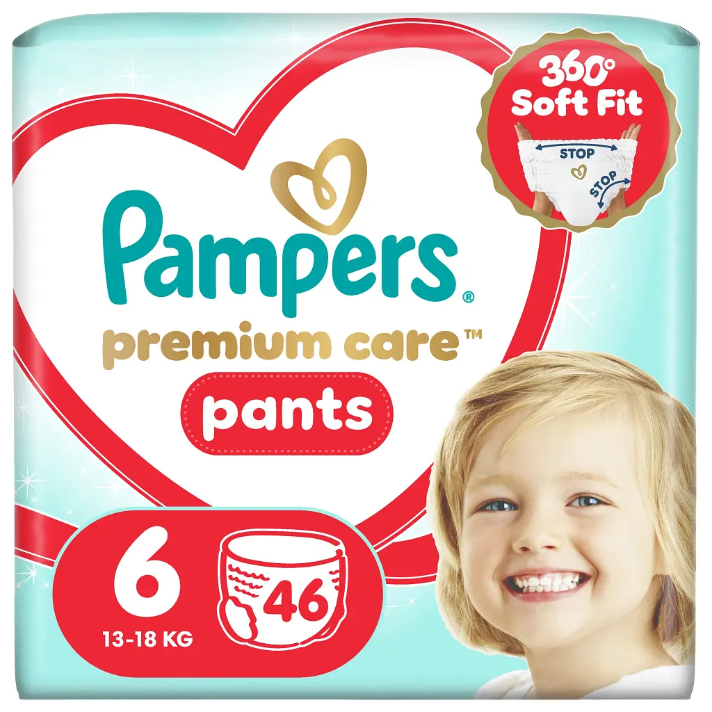 Підгузки Pampers Premium Care Pants розмір 6 (13-18 кг) 46 шт. (8006530320054)