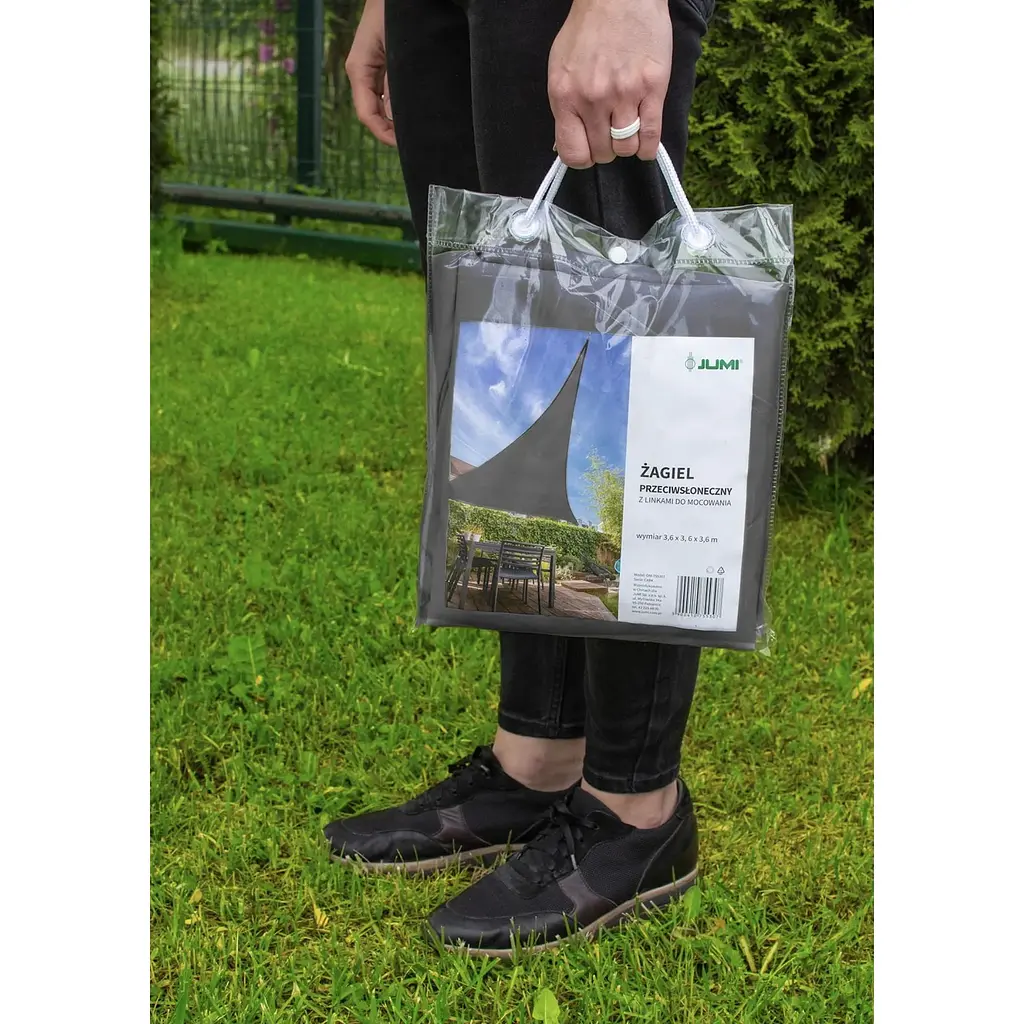 Тент-парус Jumi Garden солнцезащитный 3,6 х 3,6 х 3,6 м серый - фото 6