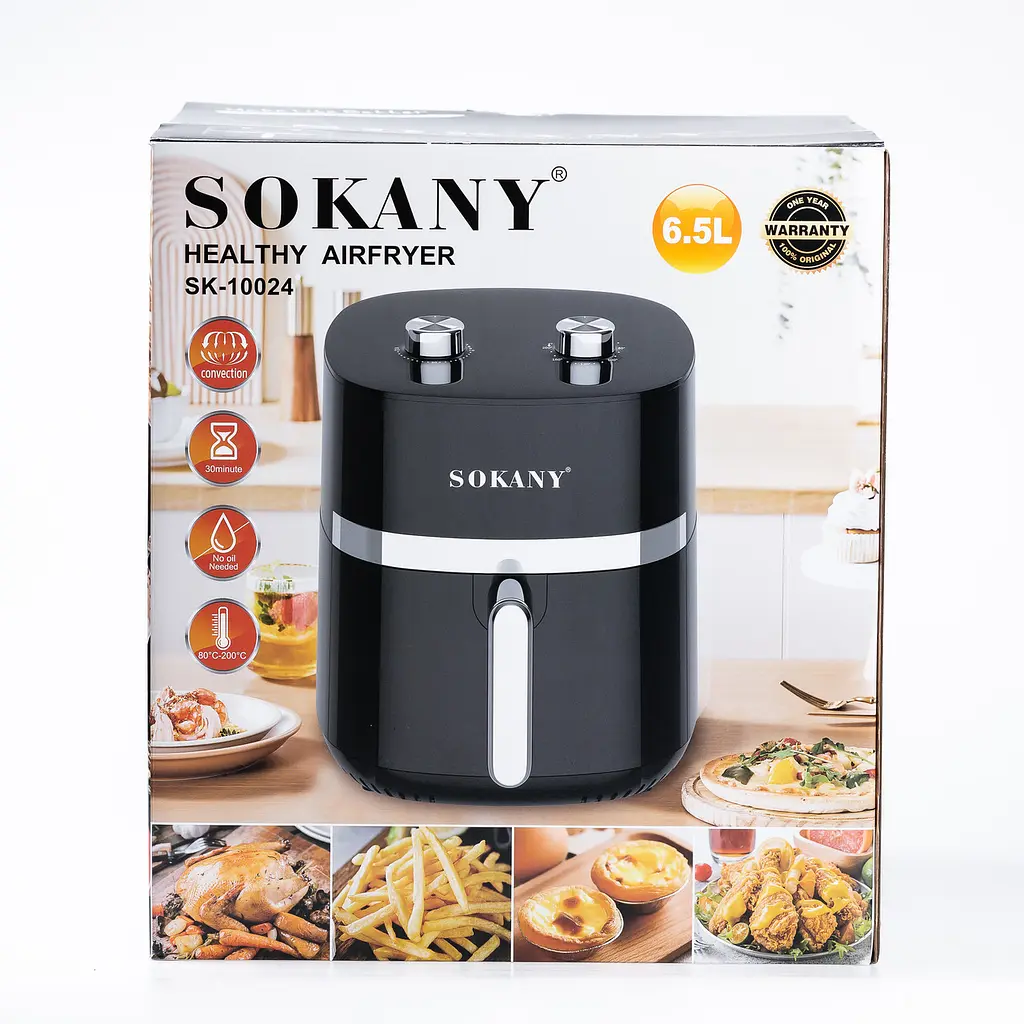 Аерогриль-фритюрниця SOKANY SK-10024 на 6,5 л з терморегулятором, чорний Sokany SK10024 - фото 10