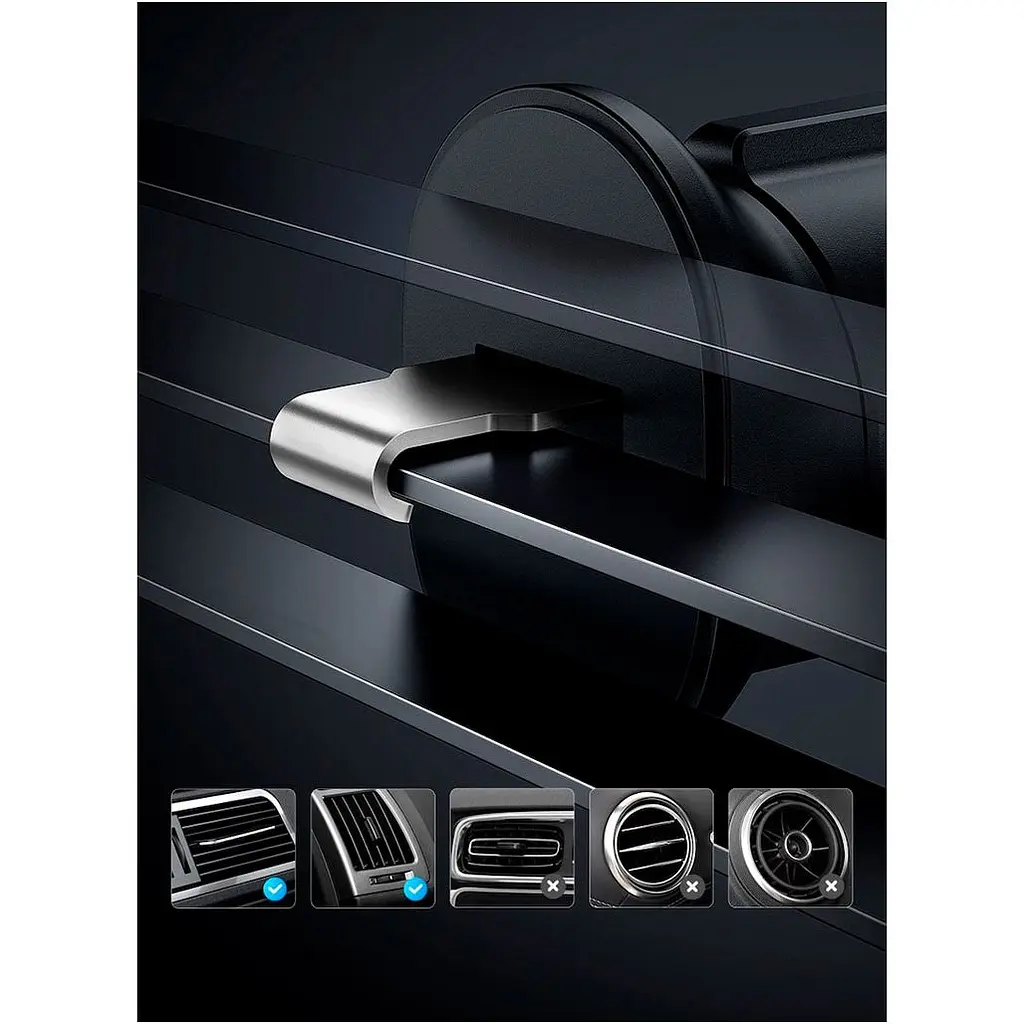 Автотримач Baseus Stable Gravitational Car Mount Lite Air Outlet Version Black (SUWX010001) [134769] - фото 10