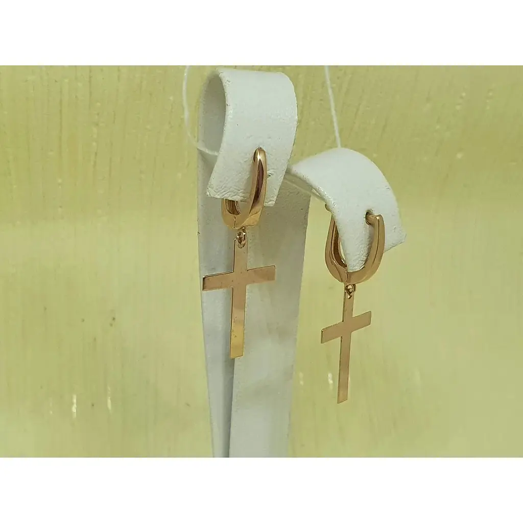 Золоті сережки Favoritum Хрестики. 210180 - фото 4
