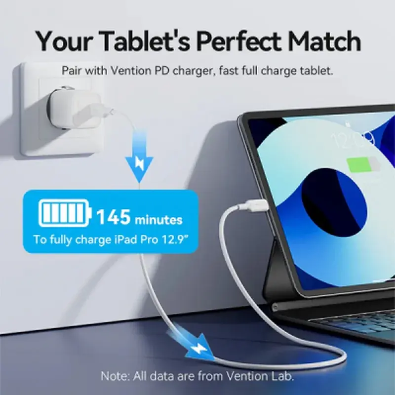 Дата кабель USB-C to Lightning 1.0m PD27W PVC blue Vention (LAKSF) - фото 5