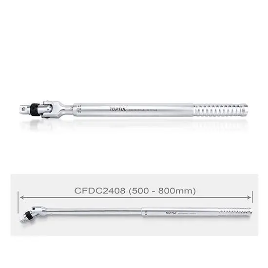 Вороток 3/4" телескопічний 500-800мм із шарніром (з фіксатором) Toptul hoz0014499 - фото 2