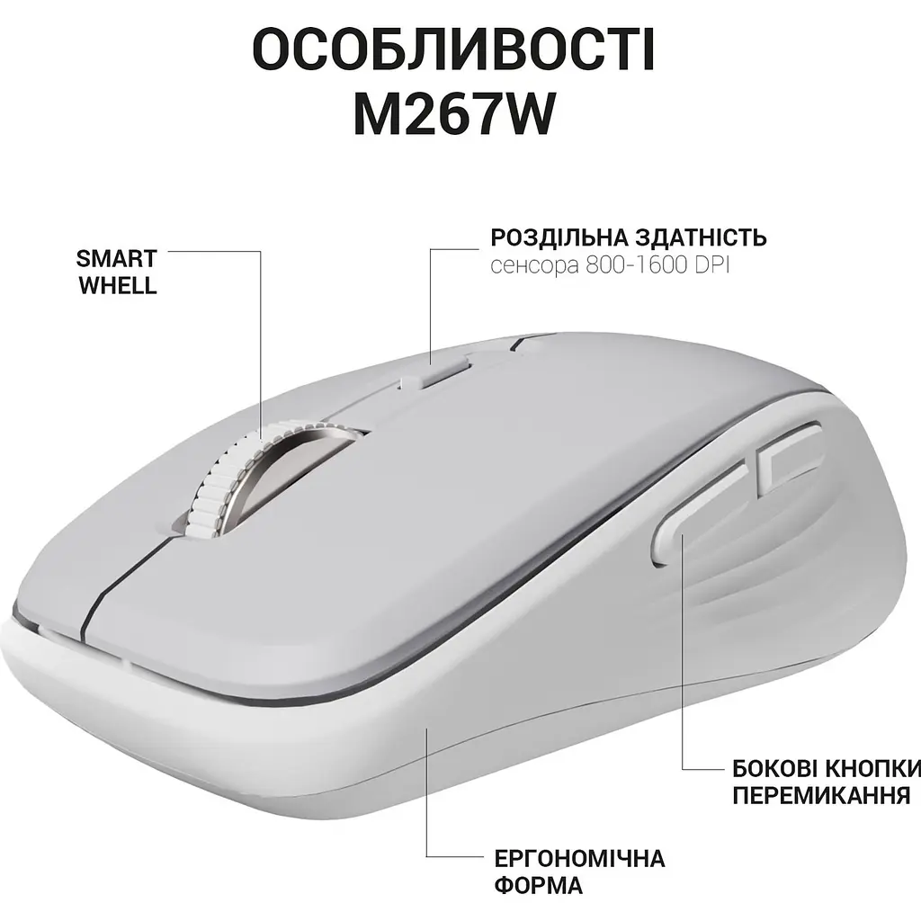 Миша OfficePro M267G Gray (M267G) [144304] - фото 11