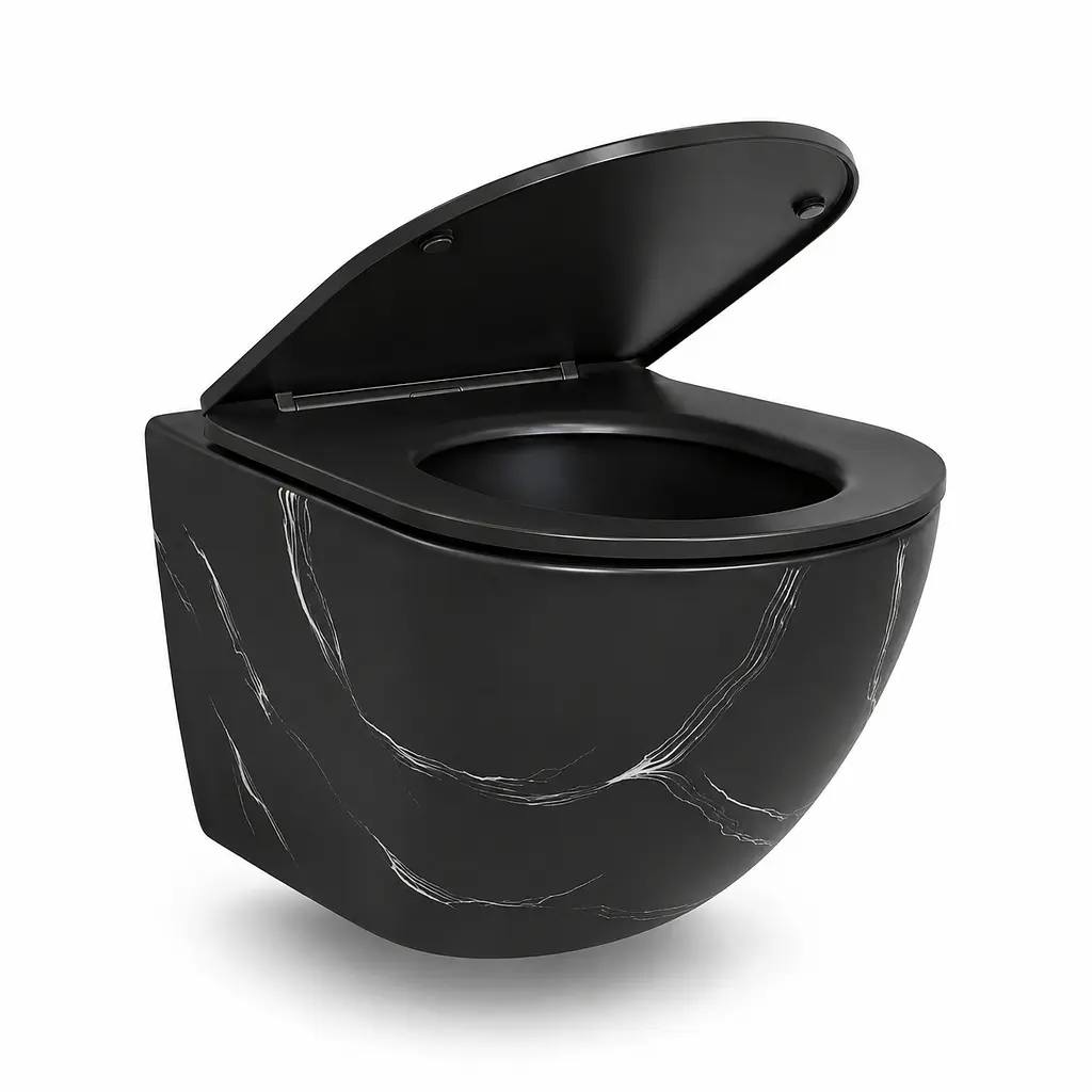 Підвісний безободковий унітаз VBI Vulcano Tornado black stone matt VBI-020423 - фото 2