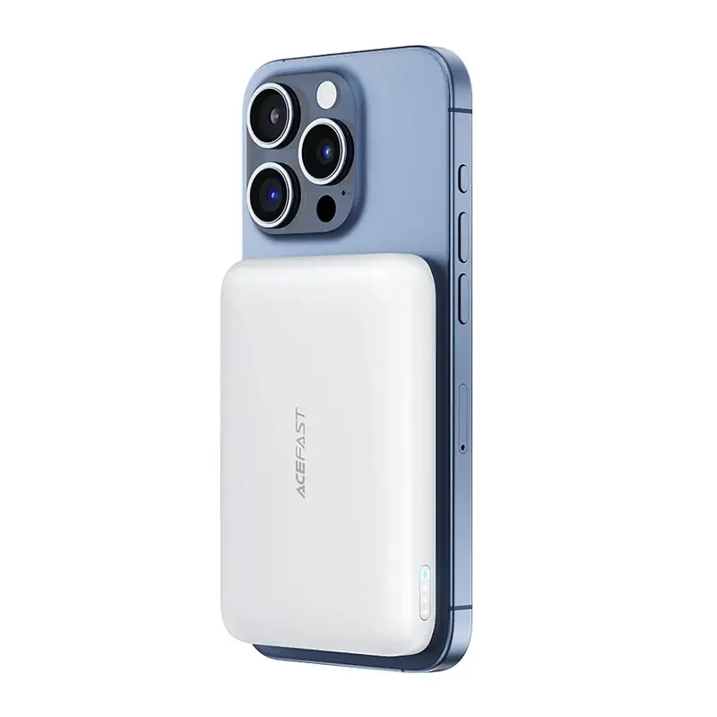 Зовнішній акумулятор Acefast M25-5000 PD20W magnetic fast wireless charging power bank White (6974316285205) - фото 2