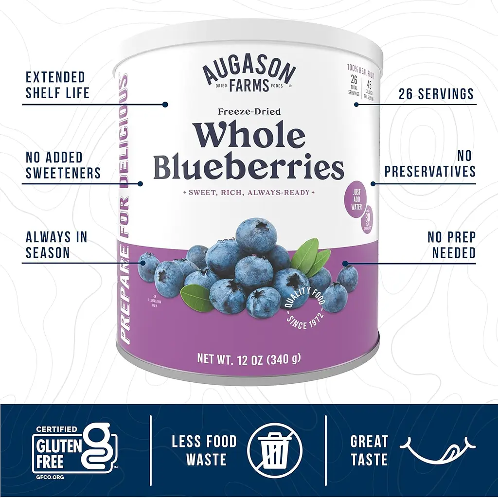 Сублімована чорниця з великим терміном придатності 30 років Augason Farms, 26 порцій (101122) - фото 2