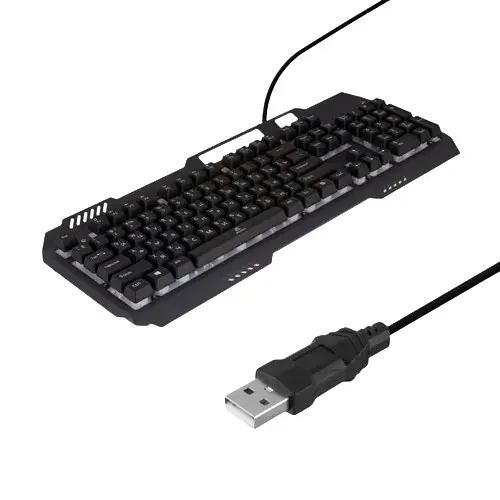 Клавиатура и мышь Jeqang JK-968 USB кабель 1.4 м черная (ЦЦУ-00033924_411) - фото 2