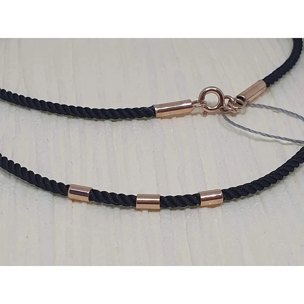 Ювелирный шнурок из текстиля Ювелирное производство А. Долина с золотыми вставками. 400003 60 - фото 2