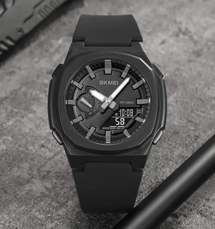 Чоловічий наручний годинник Skmei 2091 цифровий електронний спортивний Black Grey Black, 2091BKGYBK (19153) - фото 2