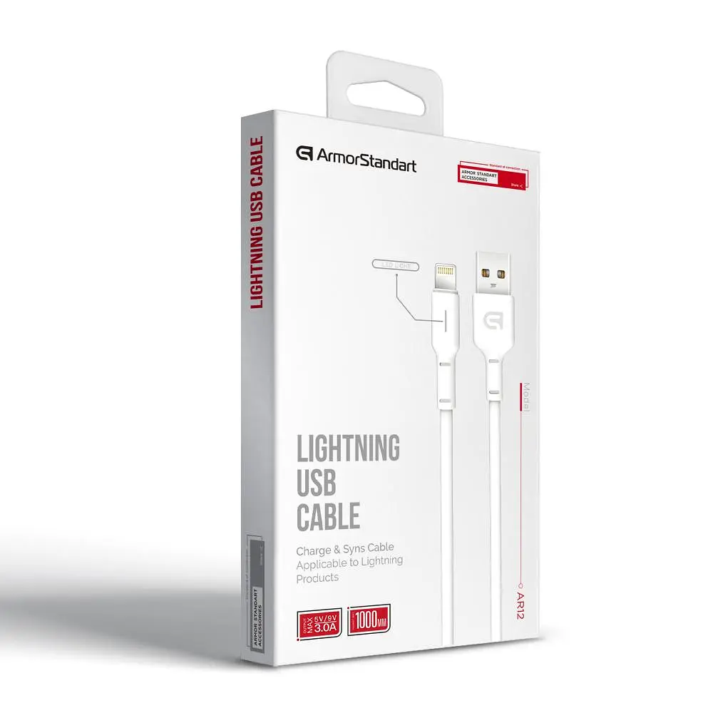 Кабель ArmorStandart AR12 Lightning 3A 1m White (ARM59531) - фото 6