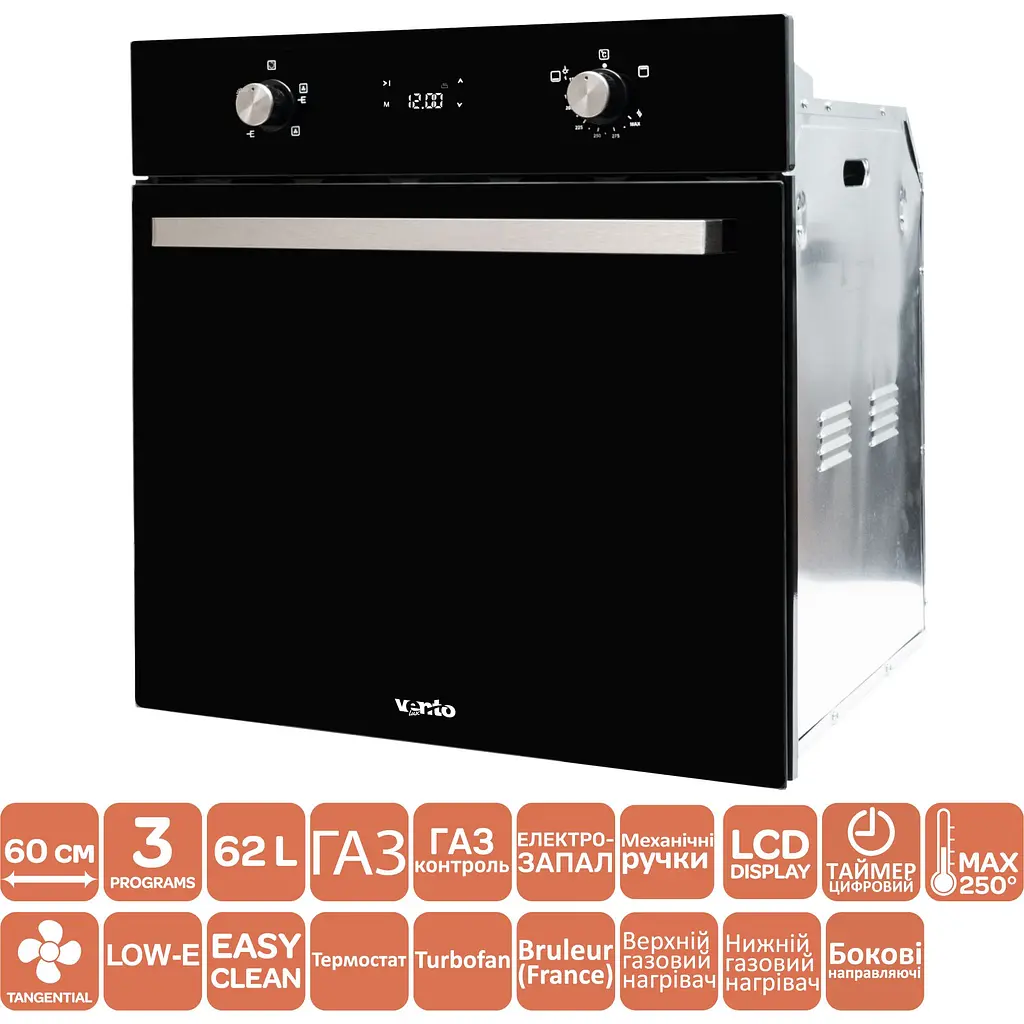 Духовой шкаф Ventolux Las Vegas 6 TC ESG R (BK) - фото 3
