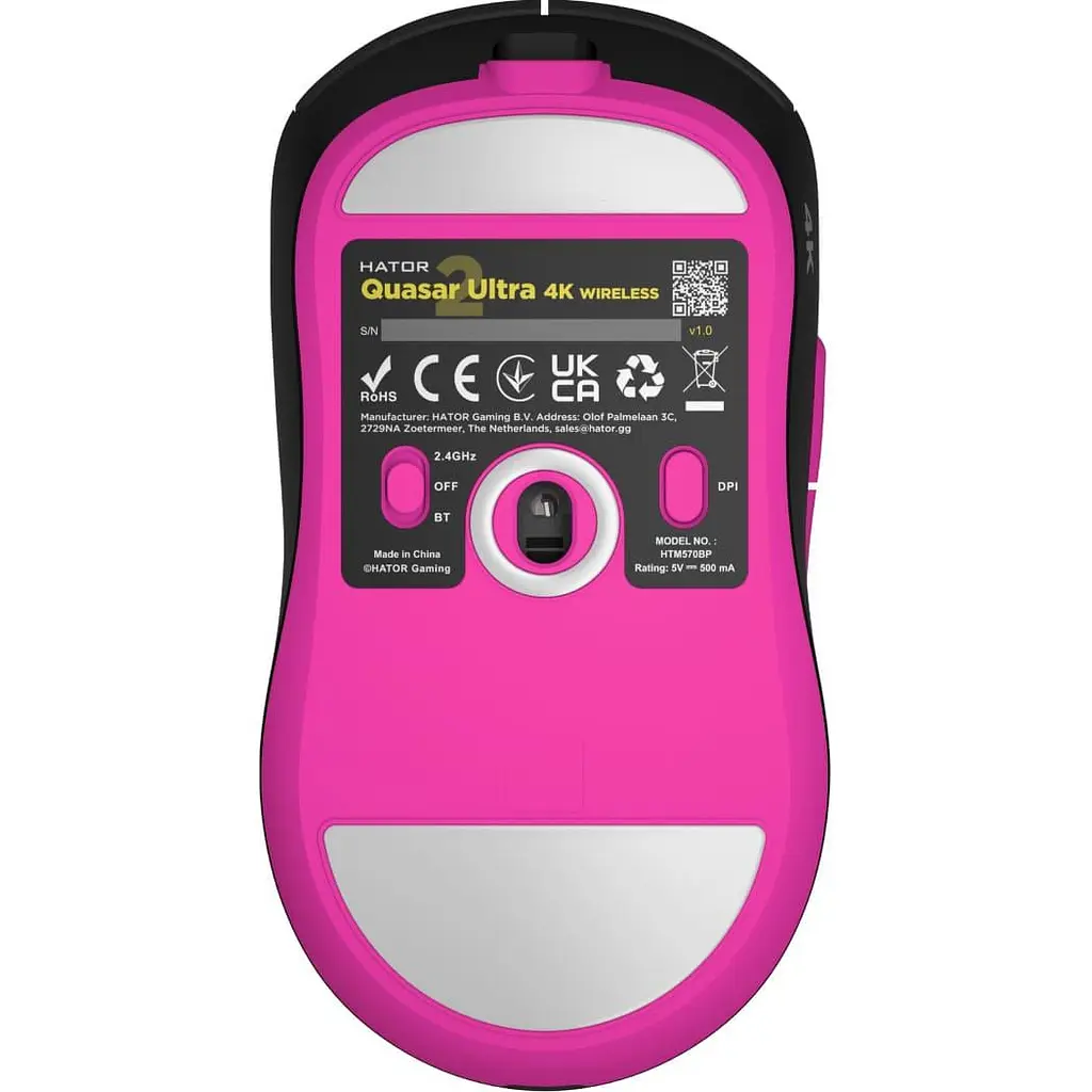Беспроводная мышь HATOR Quasar 2 ULTRA 4K Wireless Black Pink (HTM570BP) - фото 3