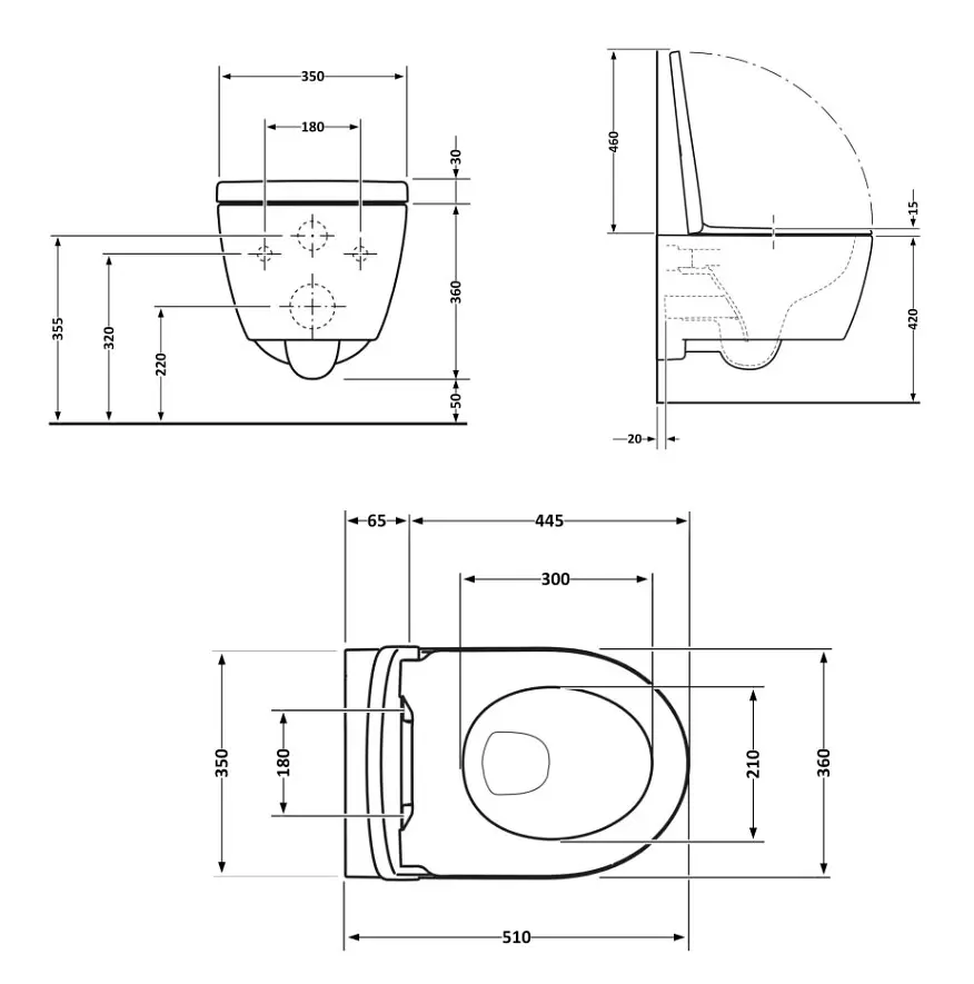 Унітаз підвісний Qtap Scorpio ML Ultra Quiet з сидінням Slim Duroplast/ Soft-close/ MagLock QTSCOML26W49624 - фото 8