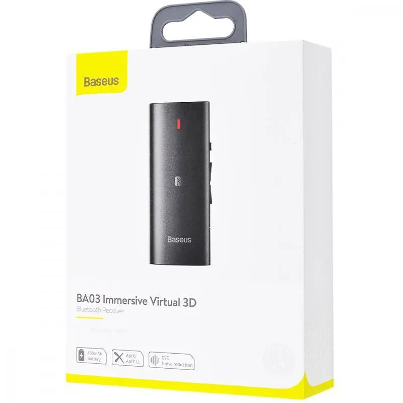 Адаптер Baseus Bluetooth 5.0 BA03 3.5мм-USB Immersive Virtual 3D NGBA03-01 Black - фото 4