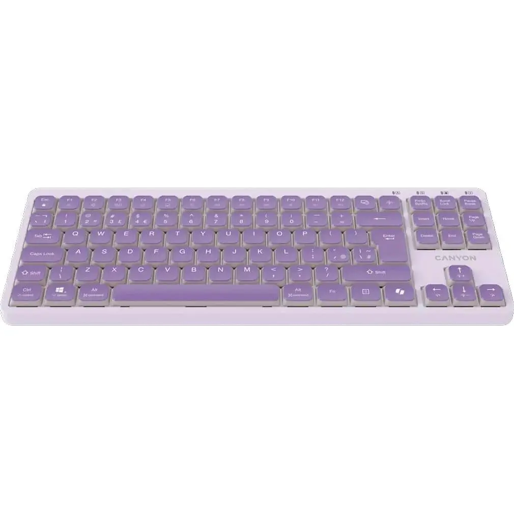 Клавіатура Canyon Keyboard OnType 10 Low Profile EN Wired Violet (CNS-HKB10V) - фото 4
