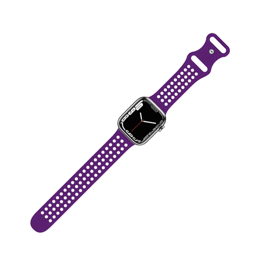 Ремінець силіконовий Hoco iWatch WA08 honeycomb 38/40/41 mm dark фіолетовий - фото 2