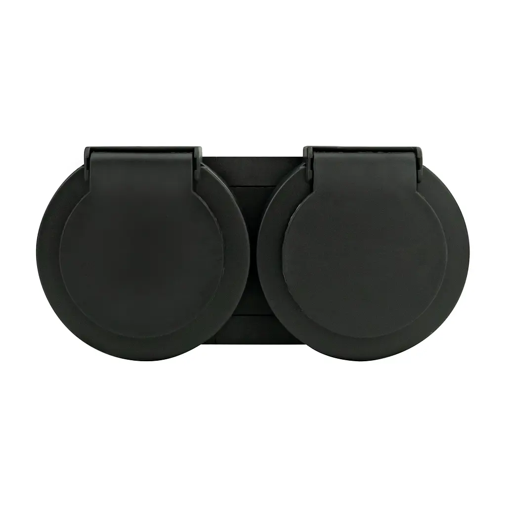 Розетка подвійна Ovivo Electric xOne з заземленням та кришкою антрацит - фото 7