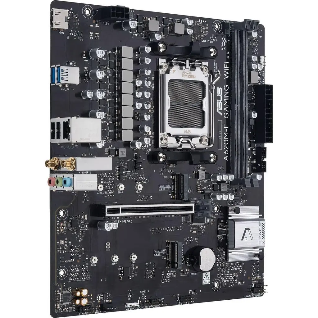 Материнська плата ASUS A620M-F GAMING WIFI (A620M-F GAMING WIFI) (Socket AM5, AMD A620, Micro-ATX) - фото 3