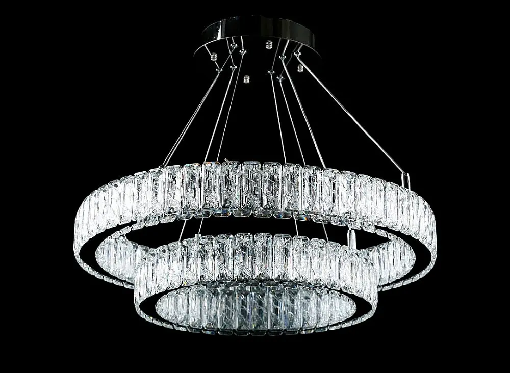 Люстра стельова LED Splendid Ray L8560C/400+600/2, 170W, хром, білий, сучасний стиль для дому - фото 2