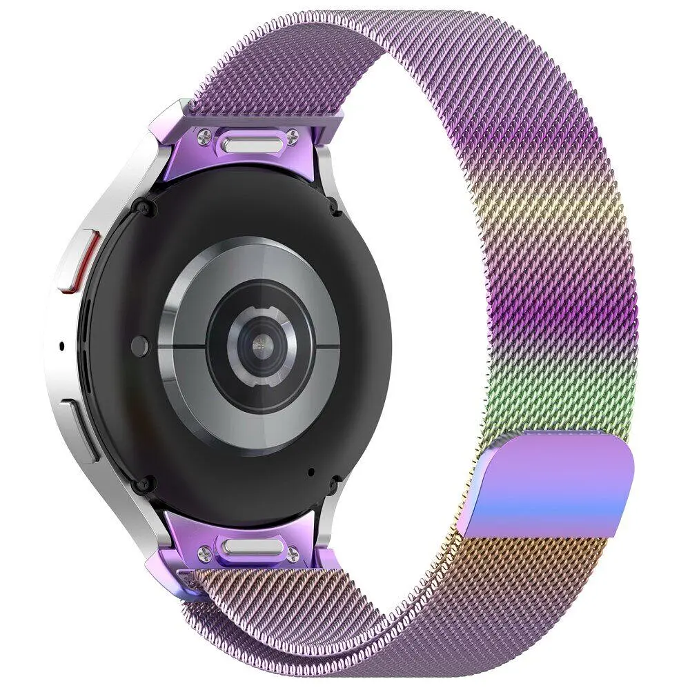 Ремінець для Samsung Galaxy Watch 4 44mm - Colorful ширина кріплення 20мм металевий Watchbands Milanese Button (W42-4WB74977997) - фото 2