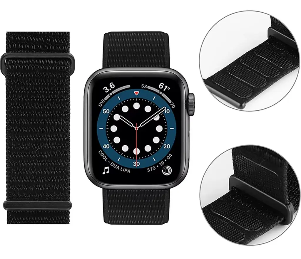 Нейлоновий ремінець Primo для Apple Watch 38mm / 40mm / 41mm / Series 10/11-42mm - Black - фото 5
