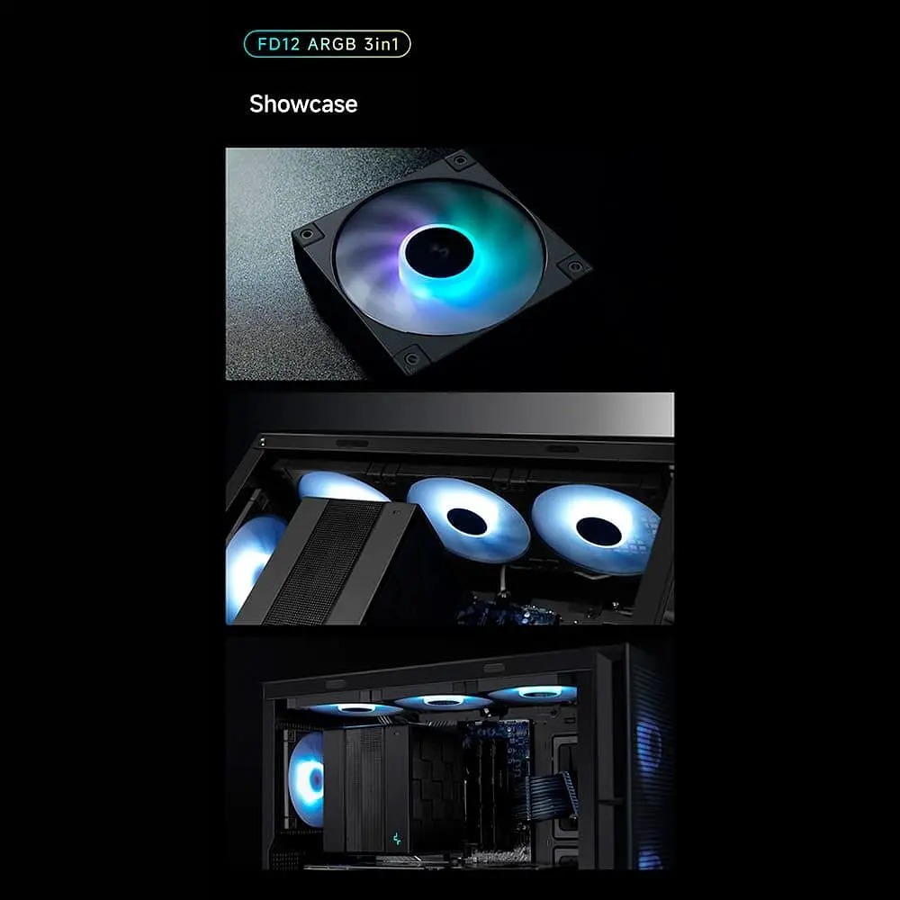 Комплект вентиляторів Deepcool FD12 ARGB 3 in 1 Black (R-FD12-BKAPN3-G) - фото 11