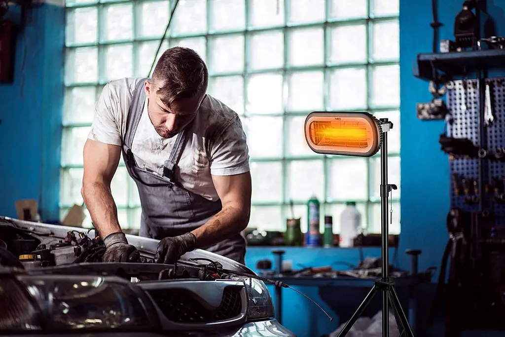 Інфрачервоний обігрівач Neo Tools 2 кВт, площа обігріву 24 кв.м., Чорний (90-032) - фото 8