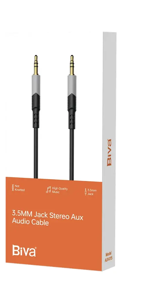 Кабель BIVA AUX-15 1m Audio Cable Black - фото 2