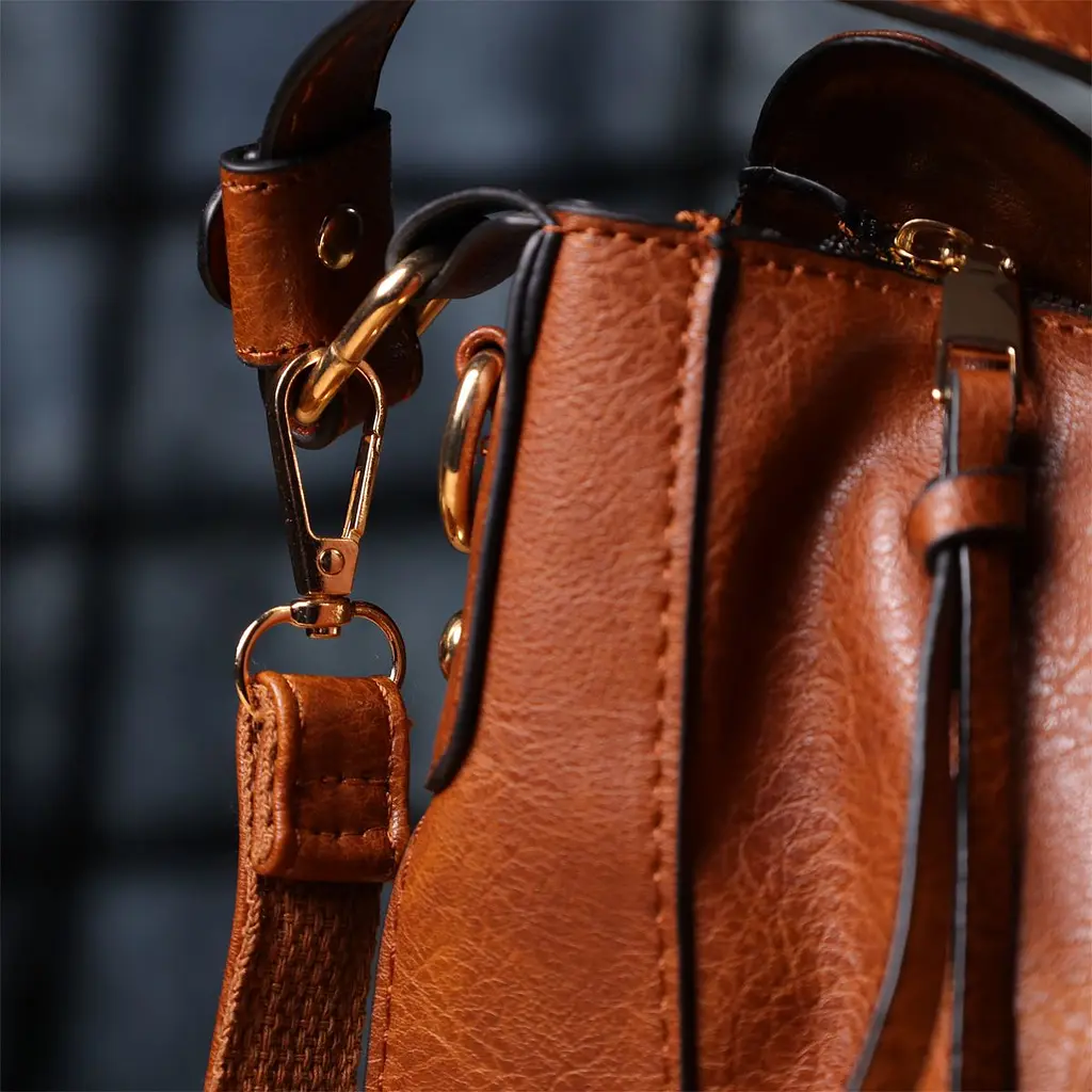 Жіноча сумка великого розміру з екошкіри Vintage s_15140 коричнева - фото 8