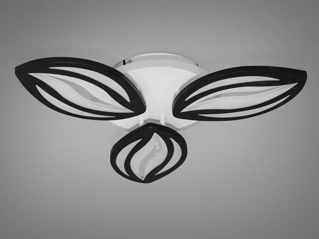 Черный потолочный лед люстра с пультом, димером и подсветкой, 52W - фото 4