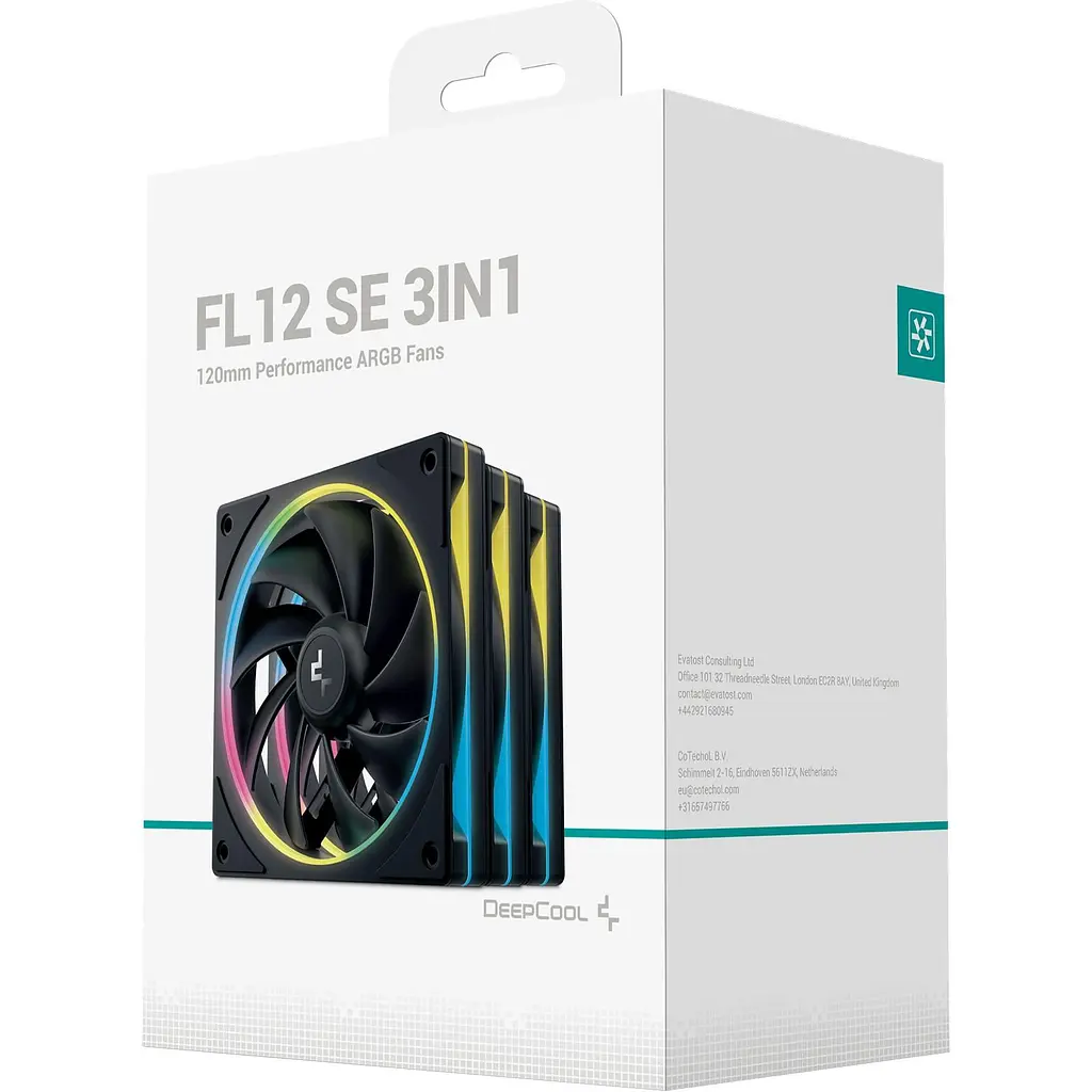 Комплект вентиляторів Deepcool FL12SE 3IN1 для корпусу 3*120x120x25мм, HB, 400~1900 RPM±10%, - фото 6