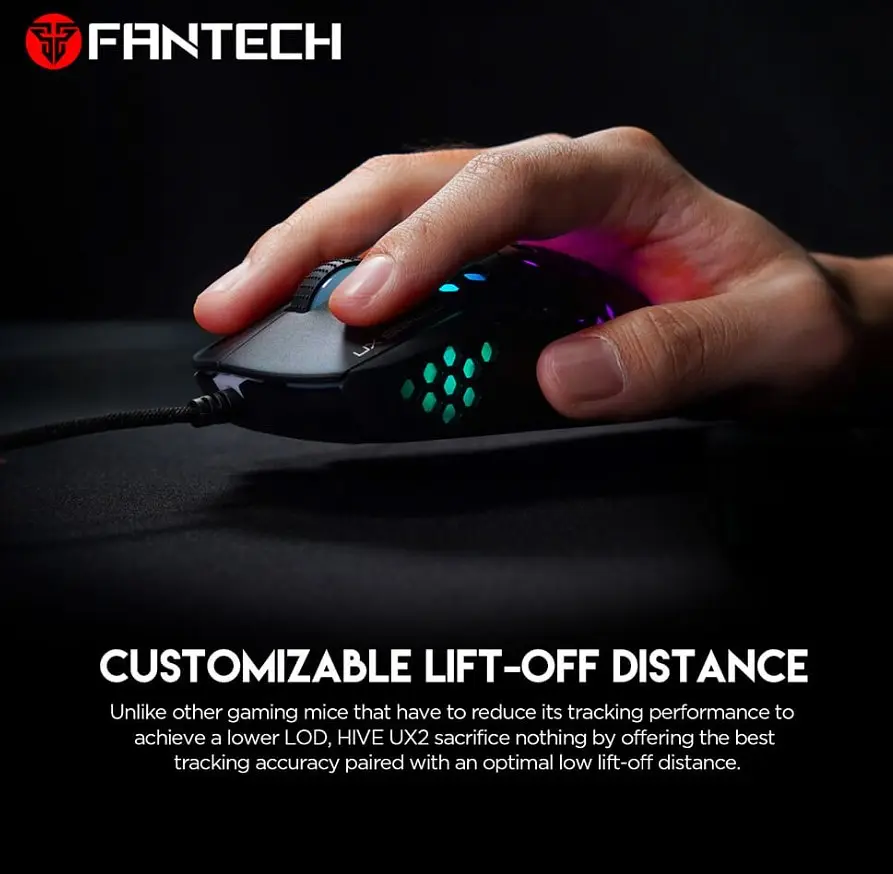Игровая мышь Fantech X UX-2 RAPTOR PixArt 3360, 250IPS, 50G, 1200DPI Black - фото 9