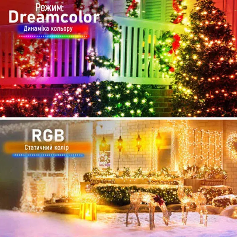 Гірлянда ColorWay Smart LED RGB WiFi+Bluetooth 10M 60LED IP65 (CW-GS-60L10UMC) - фото 9