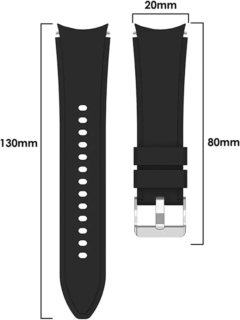 Ремінець силіконовий для смарт-годинника BeWatch Four Samsung Galaxy Watch 4/5/Pro Чорний (0133301) - фото 3