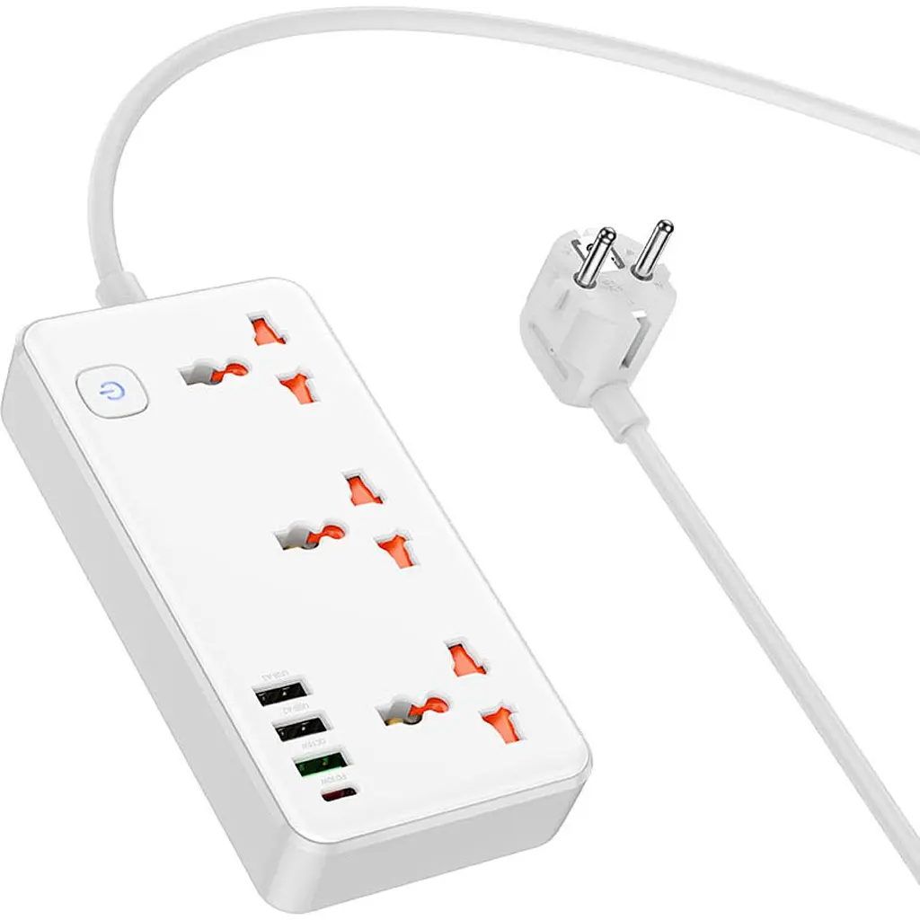 Мережевий фільтр Hoco AC8A Storm White [600101] [112739] - фото 3