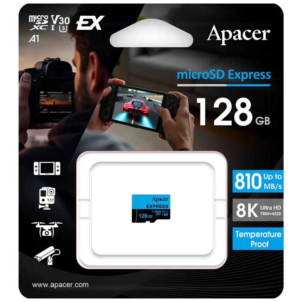 Карта пам'яті Apacer 128GB microSDXC class 10 UHS-I U3 V30 A1 Express (AP128GMCEXG3X17-RA) - фото 2