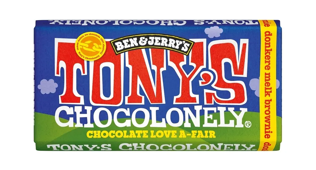 Шоколад темний Tony's Chocolonely Ben & Jerry's Brownie Брауні 42% Какао 180 г