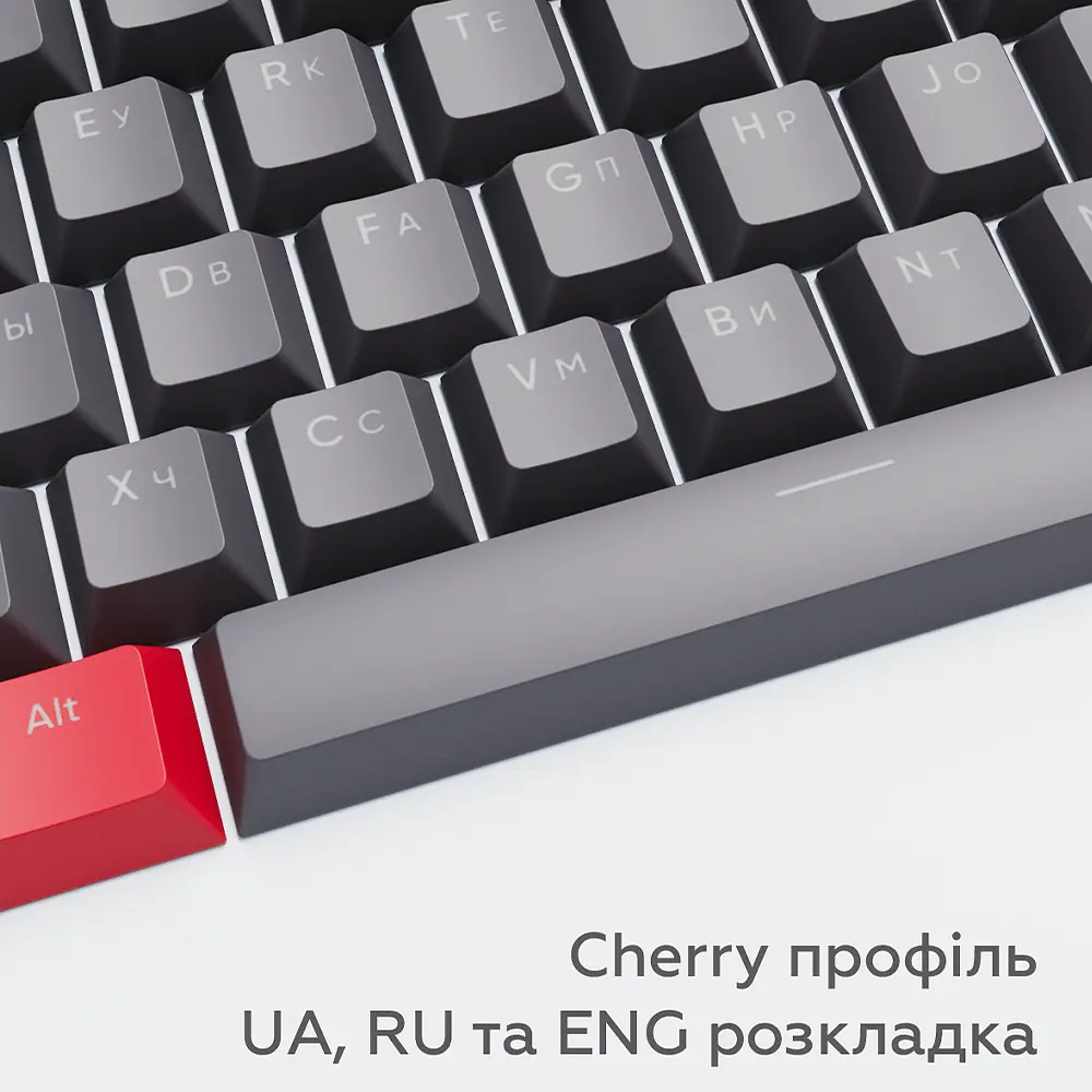 Набір кейкапів Dark Project PBT KS-42 ENG/UA/RU (DP-KS-0042) червоно-сірі - фото 6