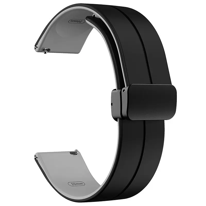 Силиконовый ремешок Classy для Smart Watch 20mm Black / Grey - фото 2
