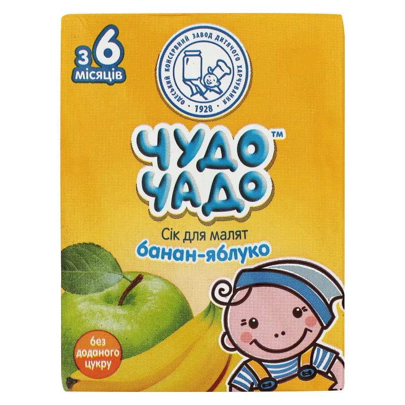 Упаковка соку Чудо-чадо Бананово-яблучний з м'якоттю 3.6 л (200 мл х 18 шт.) - фото 2