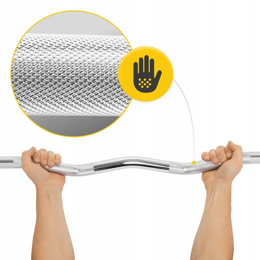 Гриф для штанги олімпійський W-подібний 4FIZJO 120 см 50 мм (P-5905973401203) - фото 2