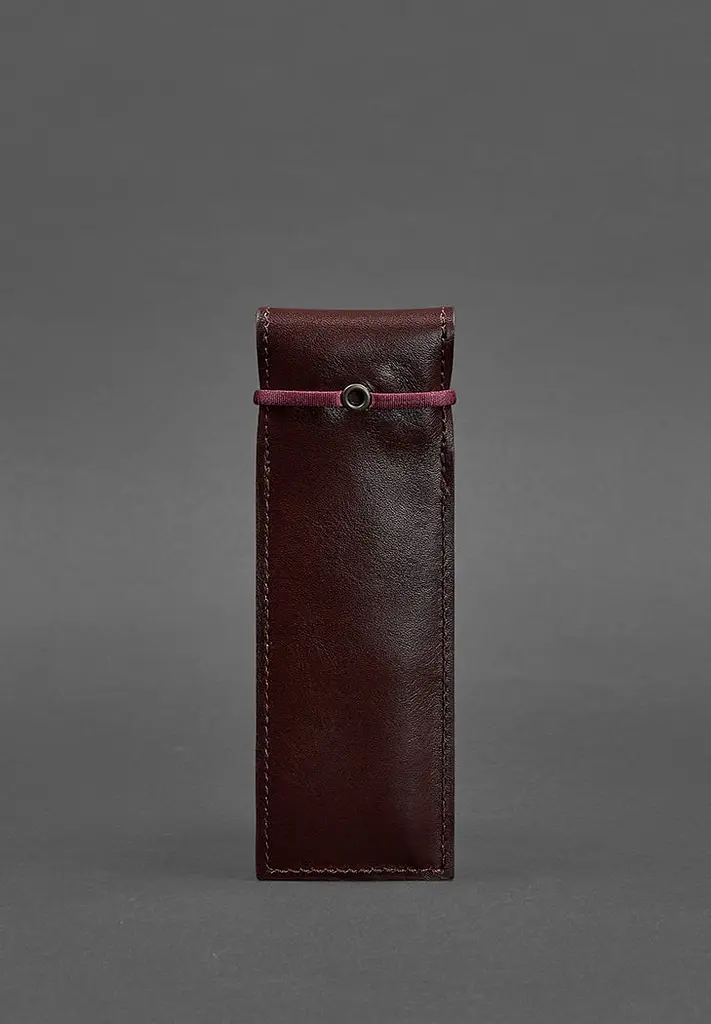 Кожаный чехол для ручек 1.0 бордовый - фото 5
