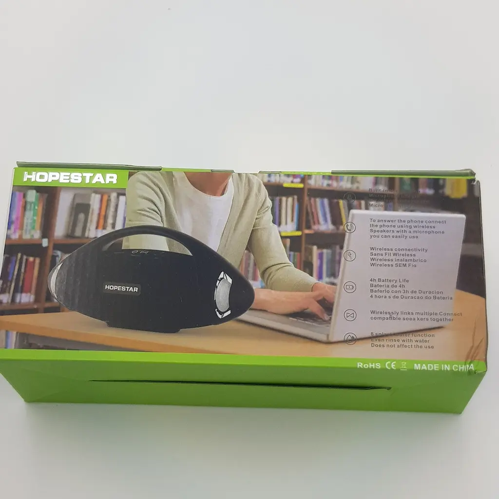 Бездротова акумуляторна колонка Bluetooth акустика FM MP3 AUX USB Hopestar H37 чорна - фото 6