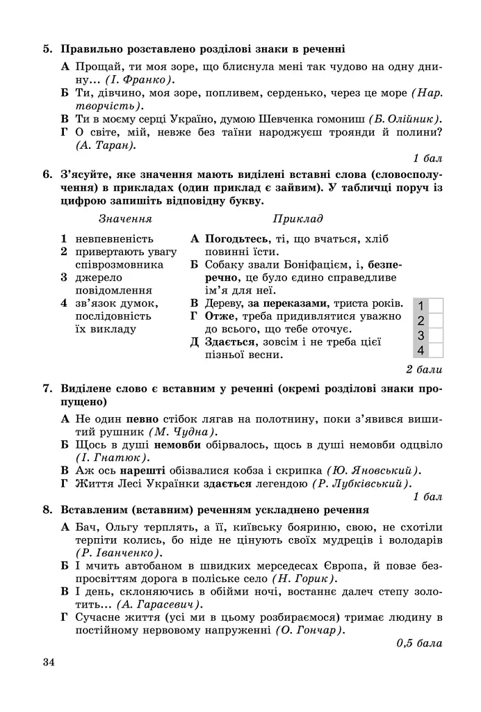 Українська мова 8 клас. Зошит для контрольних робіт - фото 5