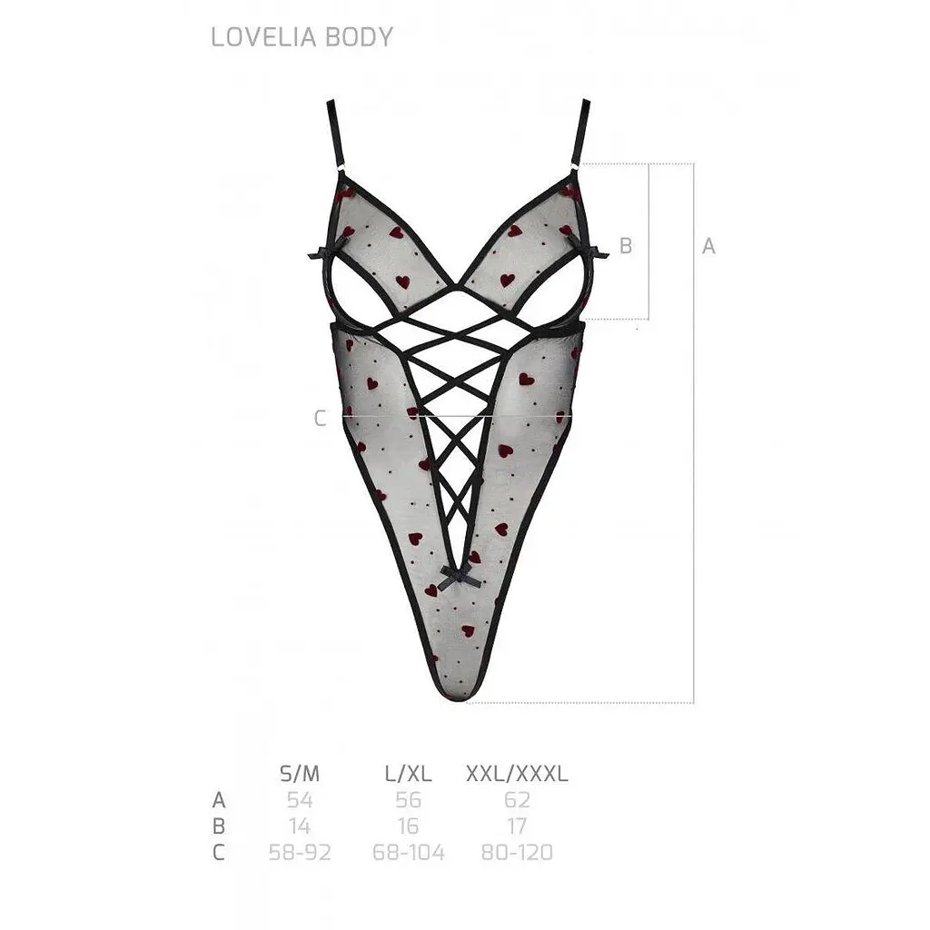 Эротическое боди с рисунком Passion LOVELIA Body black L/XL - фото 7